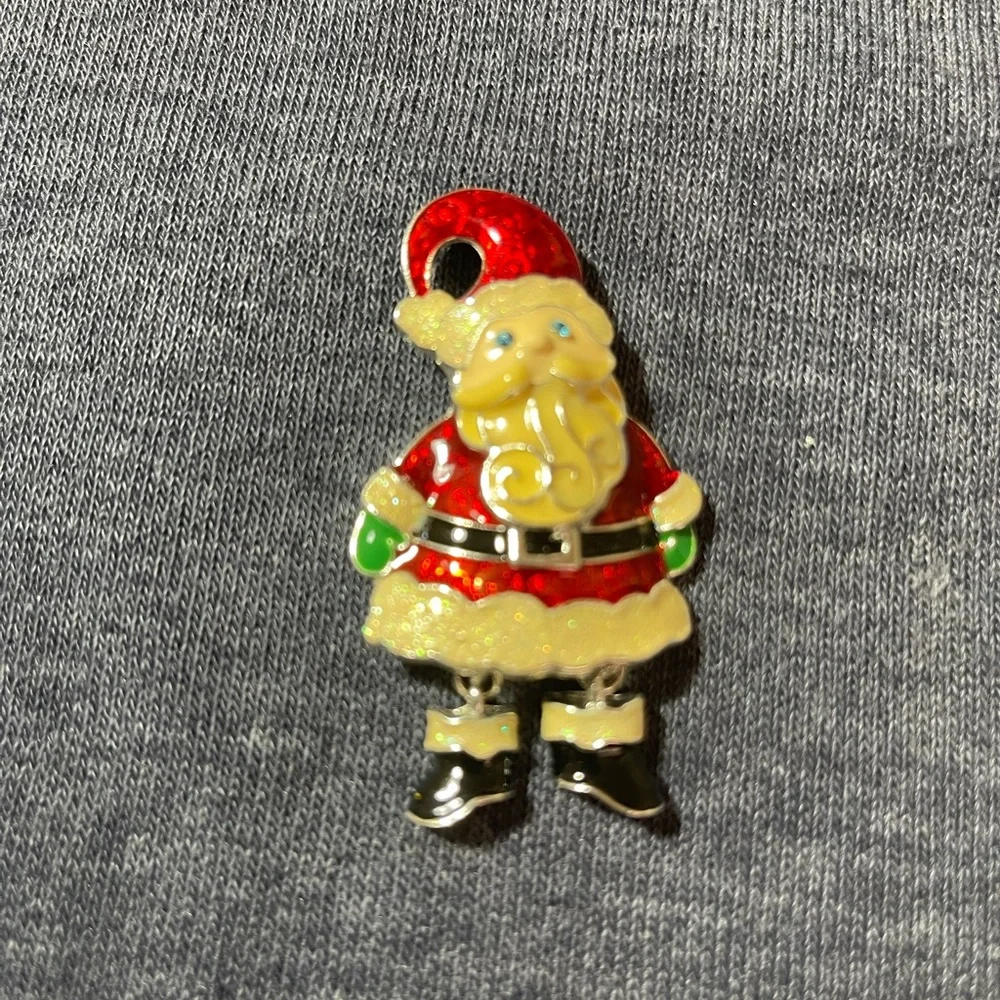 💕Bundle 3 of $20 vintage dangle leg Santa Claus Brooch Christmas
